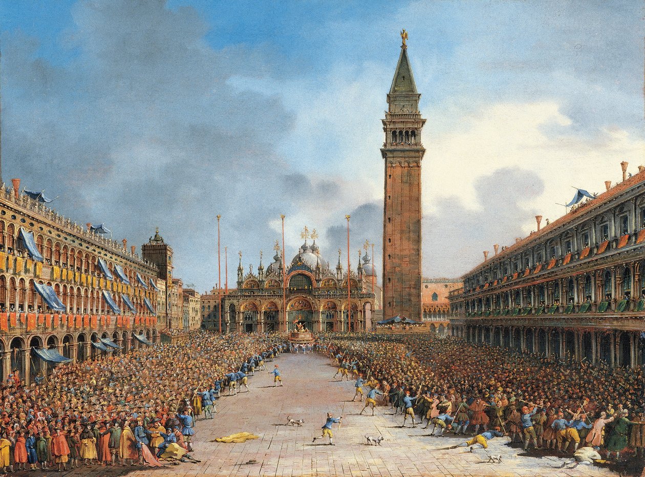 De Doge in de Pozzetto op het Piazza San Marco door Giovanni Grubacs