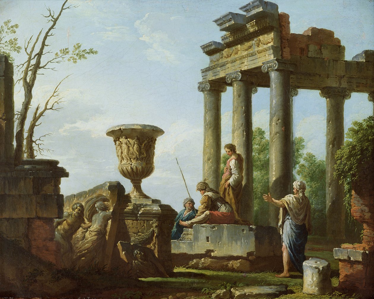 Architectonische ruïnes, ca. 1715 door Giovanni Paolo Pannini