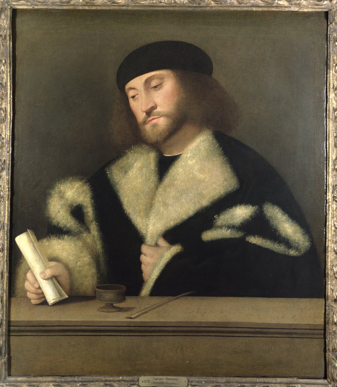 Portret van een Man door Giovanni de Busi Cariani