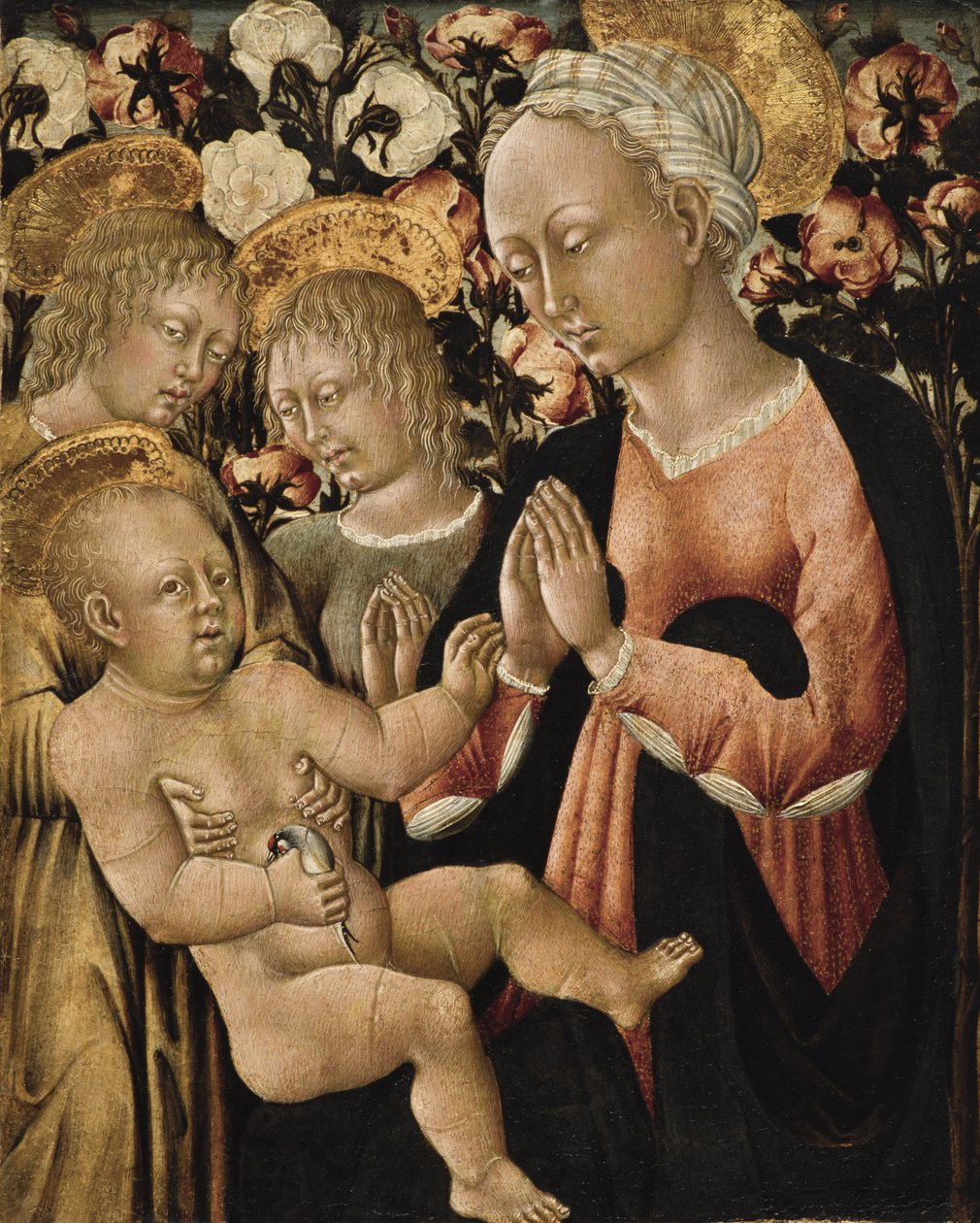 Madonna en Kind met Engelen, ca. 1475 door Giovanni di Paolo