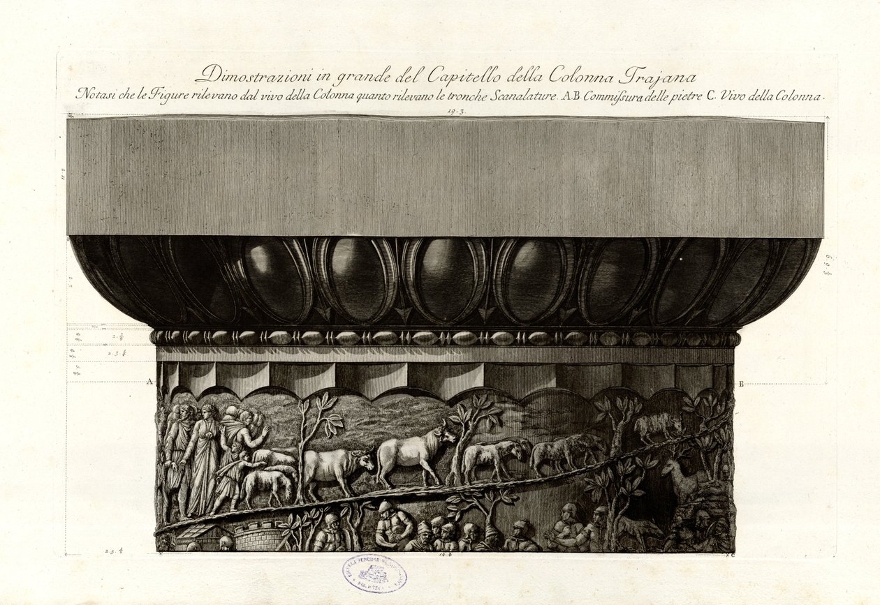 Dimostrazioni in grande del Capitello della Colonna Trajana door Giovanni Battista Piranesi
