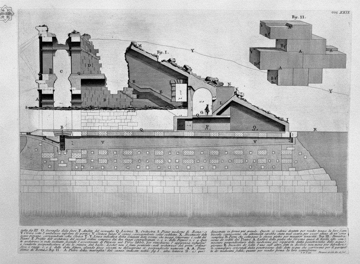 Theater van Marcellus door Giovanni Battista Piranesi