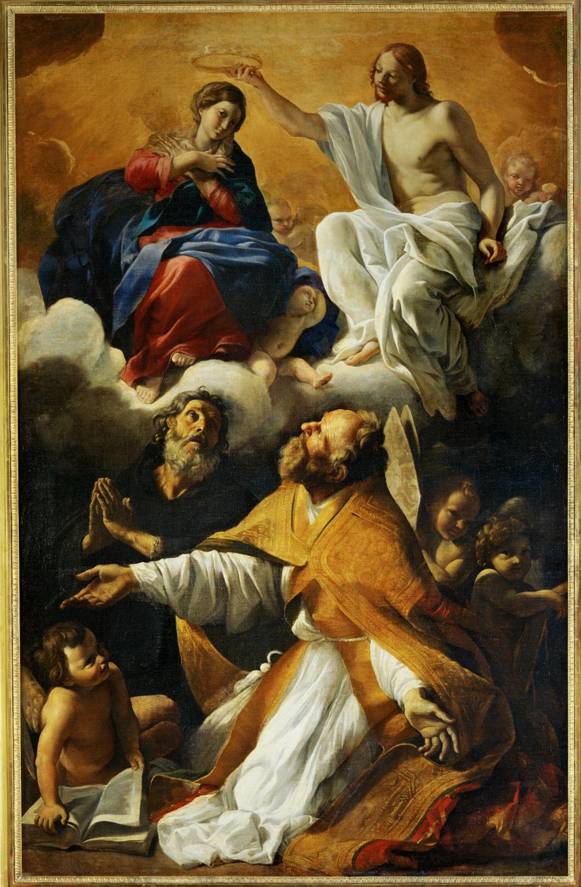 Kroning van de Maagd met Sint Augustinus en Sint Guillaume d