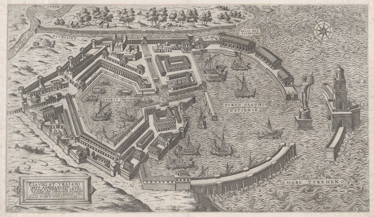 Speculum Romanae Magnificentiae: Haven van Rome, 1581 door Giovanni Ambrogio Brambilla