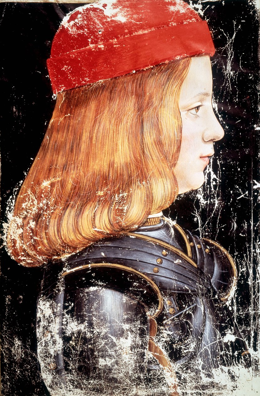 Portret van Maximilian Sforza (1490 - 1530) door Giovanni Ambrogio de Predis