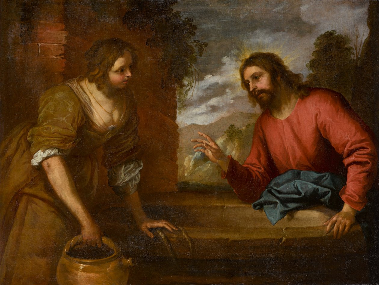 Christus en de Vrouw van Samaria, circa 1635 door Giovanni Andrea di Ferrari