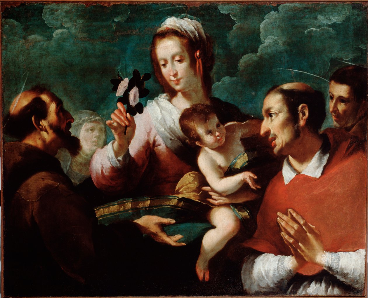 Maagd en Kind met Charles Borromee (Maagd en kind met Sint Carlo Borromeo) door Giovanni Andrea di Ferrari