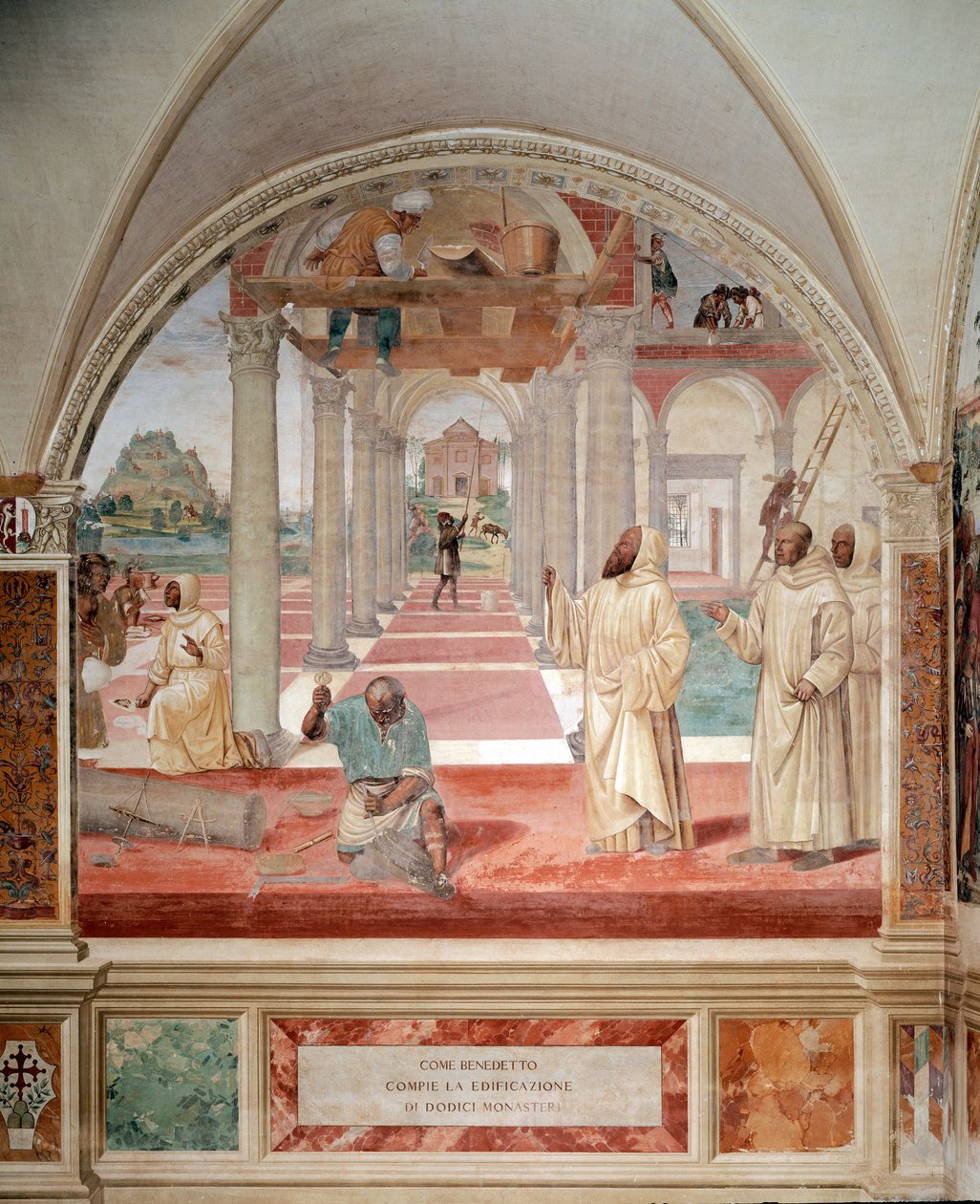 Benedictus bouwde twaalf kloosters door Giovanni Antonio Bazzi Sodoma