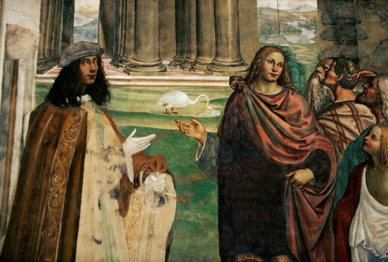 Benedictus herstelt de houten trog, Vita van de heilige Benedictus da Nurcia door Giovanni Antonio Bazzi Sodoma