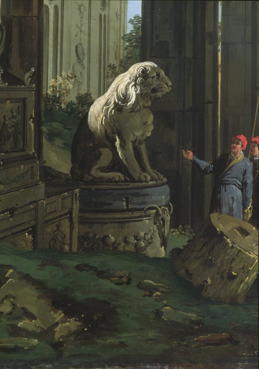 Detail (Capriccio met motieven uit Padua, ca. 1756) door Giovanni Antonio Canal