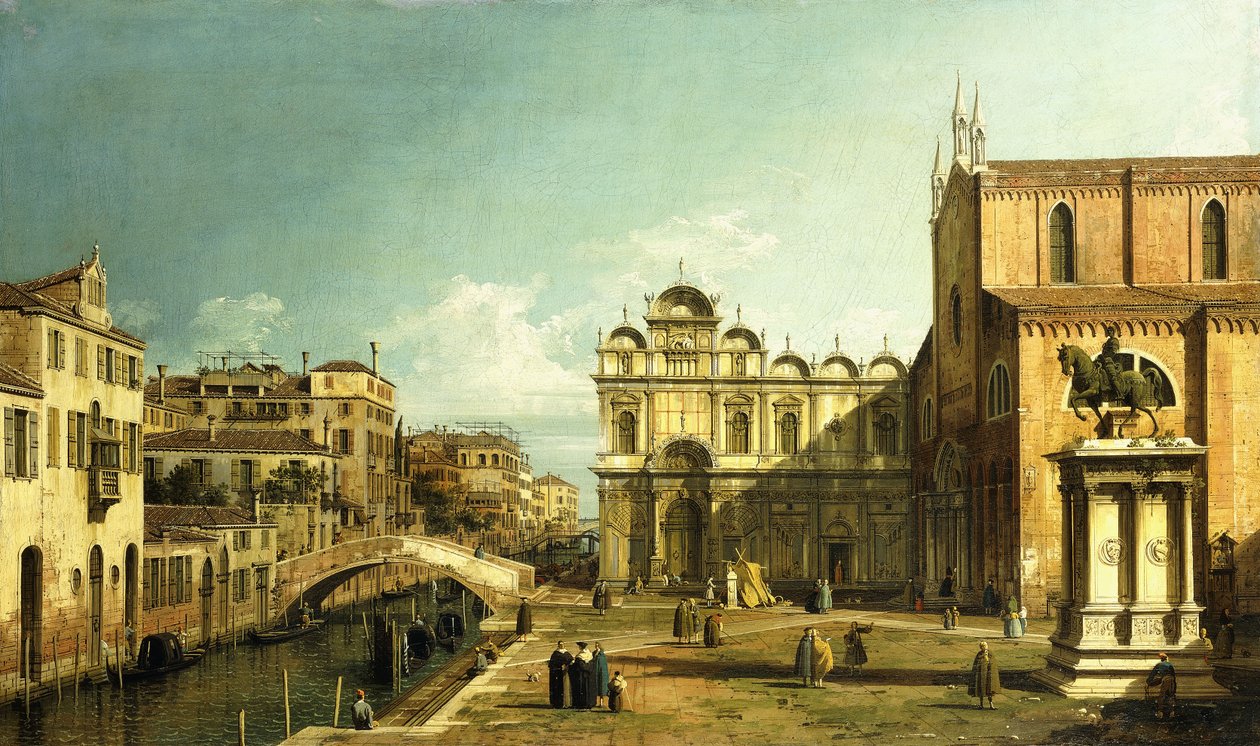 Het Campo Santi Giovanni e Paolo, Venetië, 1738-9 door Giovanni Antonio Canal