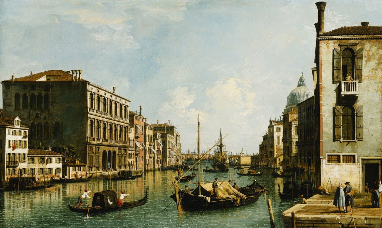 Het Canal Grande, Venetië, kijkend naar het oosten vanaf het Campo S. Vio door Giovanni Antonio Canal