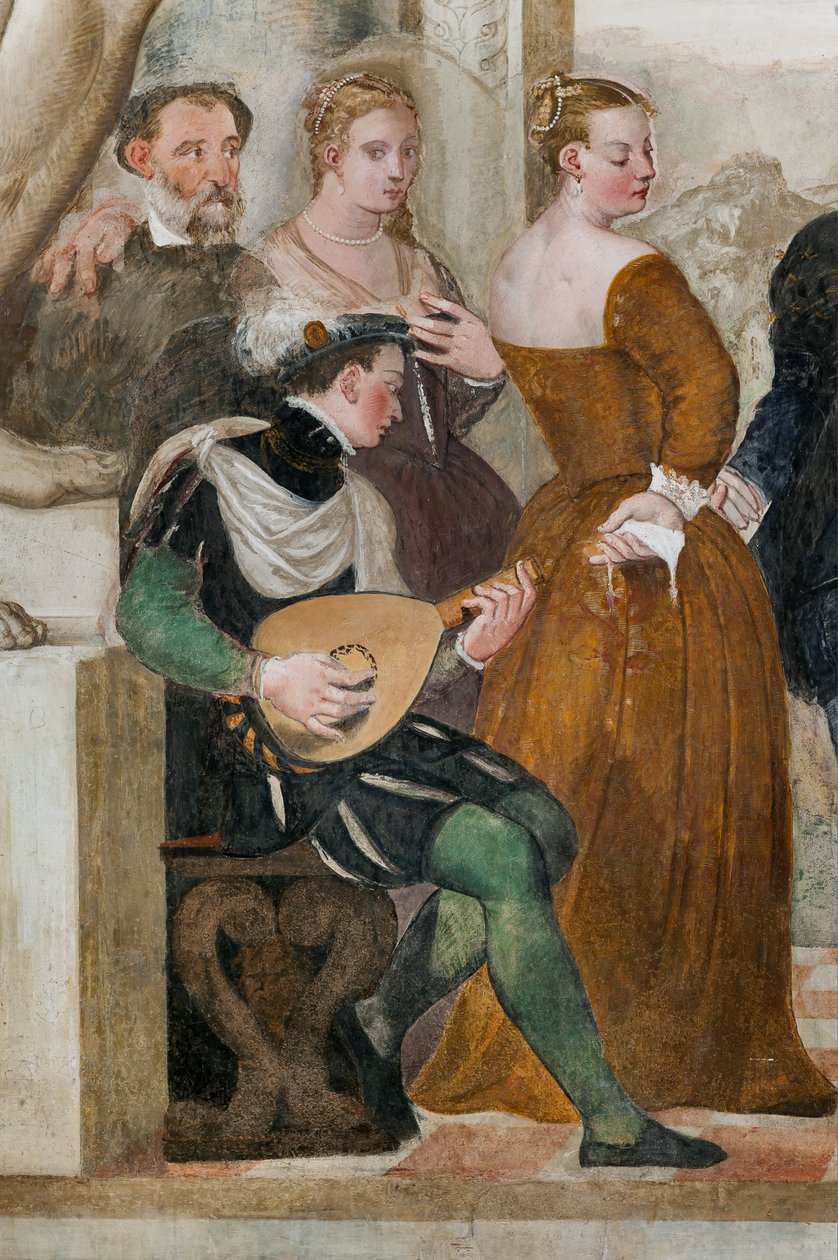 Uitnodiging tot de dans, Grote Zaal, ca.1570 door Giovanni Antonio Fasolo