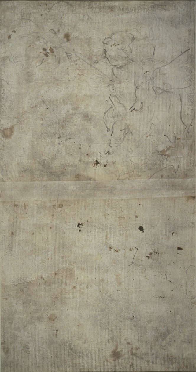 Schets van Jozef die het Christuskind vasthoudt door Giovanni Antonio Guardi