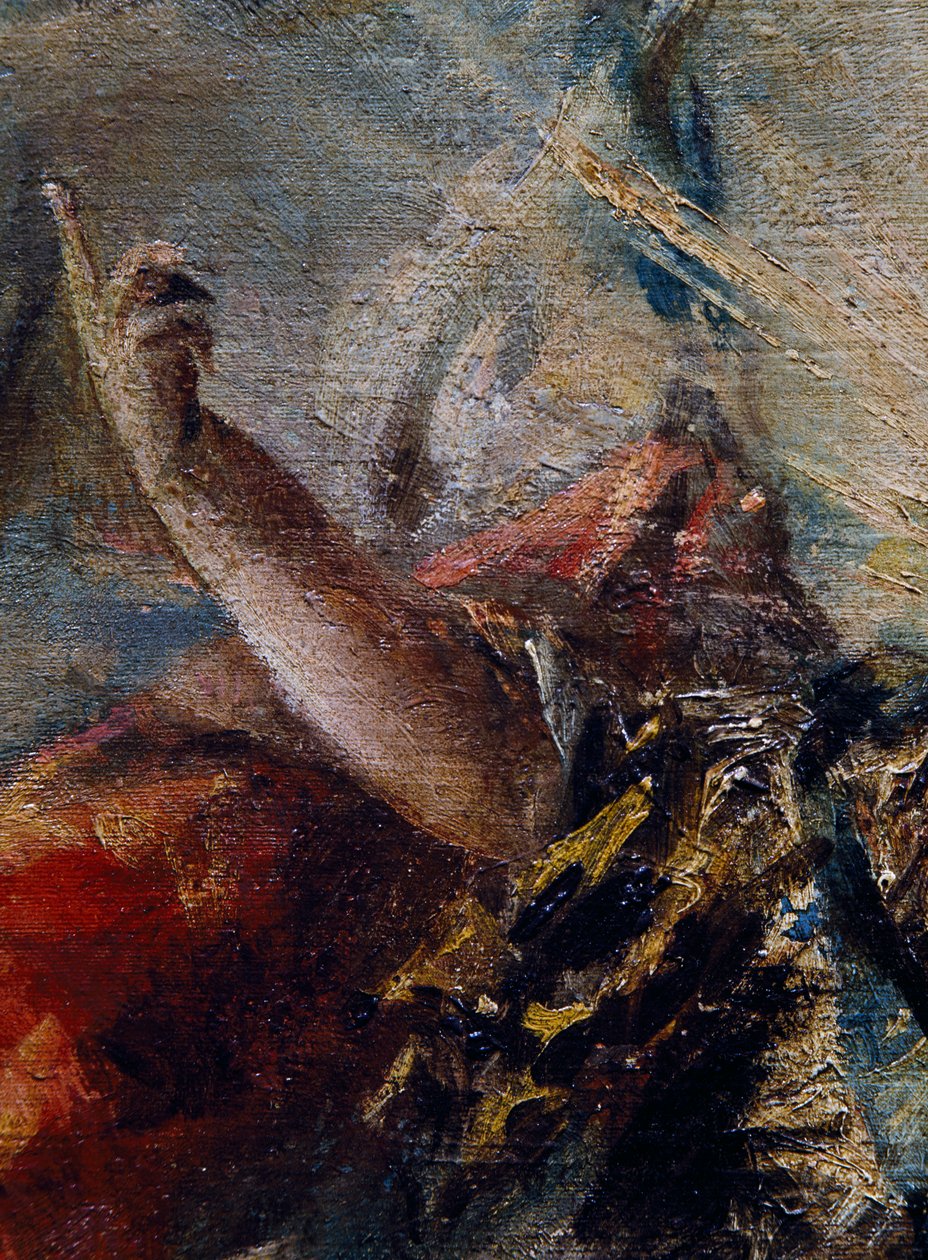 De arm van de Engel die Tobias zegent (detail) door Giovanni Antonio Guardi
