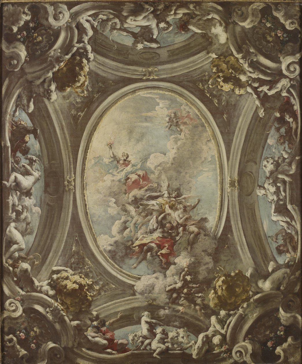 Een allegorie van de dageraad, 1736-37 door Giovanni Antonio Pellegrini