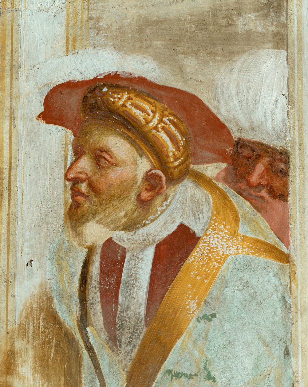 Een geïnteresseerde toeschouwer, onthoofding van Sint Paulus door Giovanni Antonio Pordenone