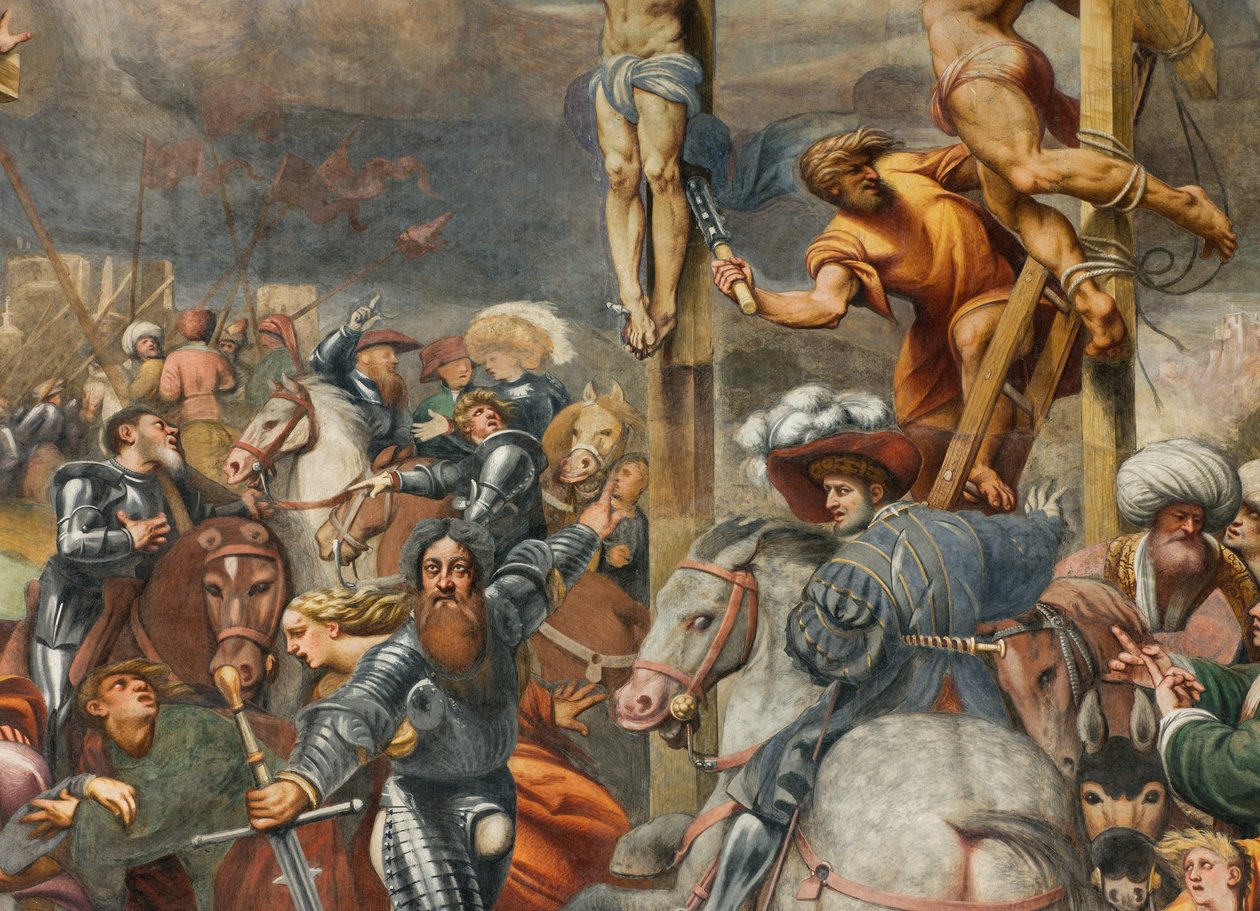 Counterfaccata, IL Pordenone, Kruisiging 1520-21, Detail door Giovanni Antonio Pordenone