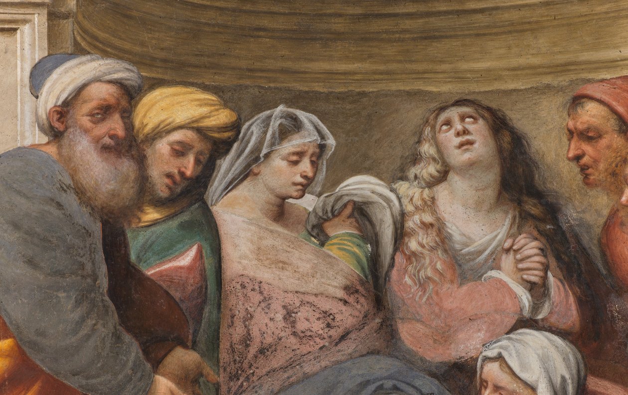 Deponering (detail) door Giovanni Antonio Pordenone