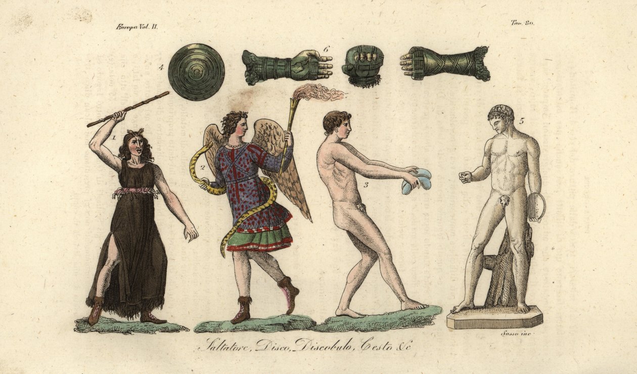 Griekse atleten en hun gereedschap door Giovanni Antonio Sasso