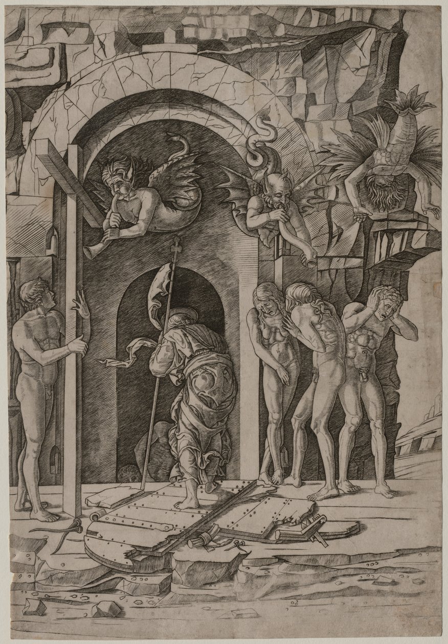 Afdaling in de limbo door Giovanni Antonio da Brescia