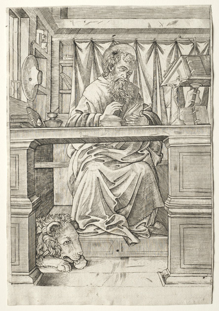 St. Hiëronymus in Zijn Studie door Giovanni Antonio da Brescia