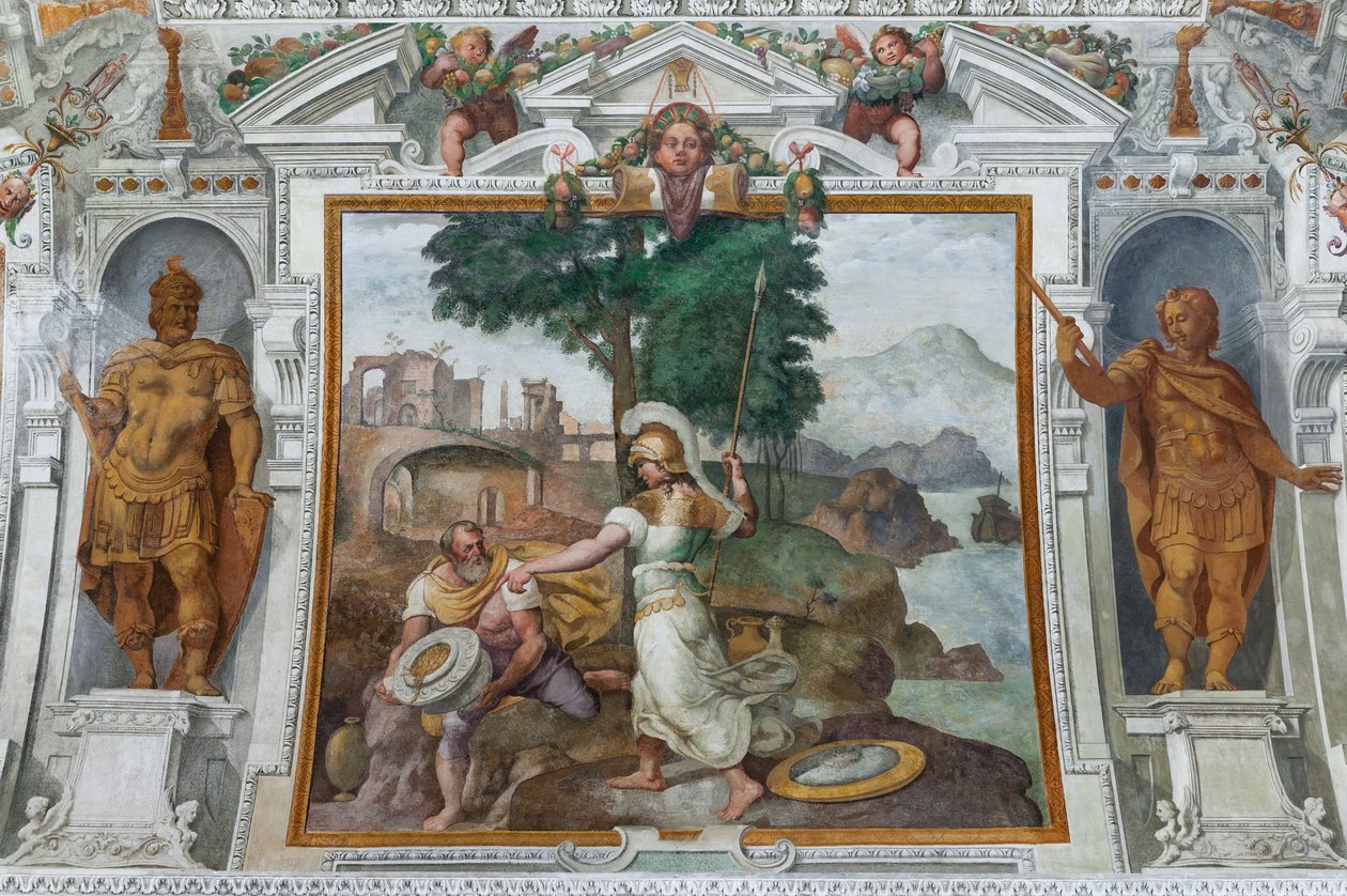 Ulysses en Minerva, ca.1560 door Giovanni Battista Castello