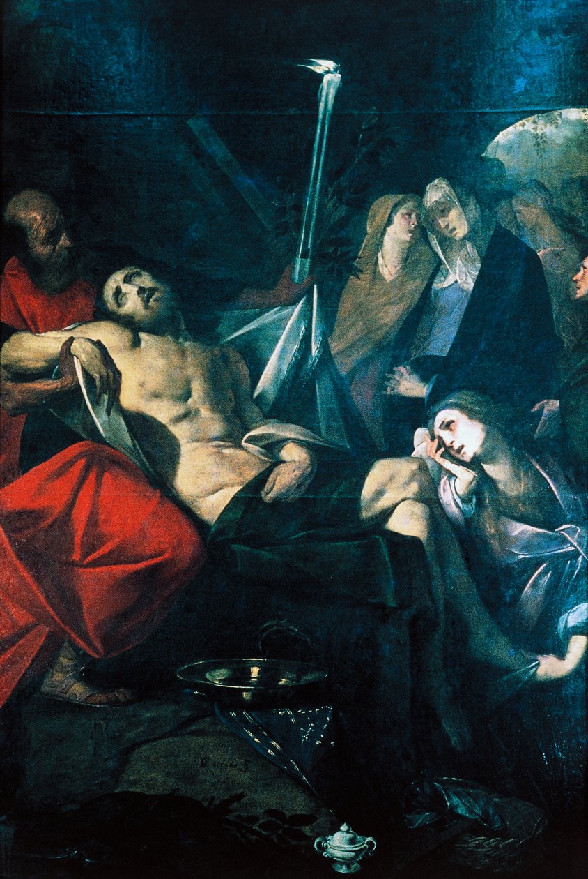 De nederlegging van Christus in het graf door Giovanni Battista  Crespi
