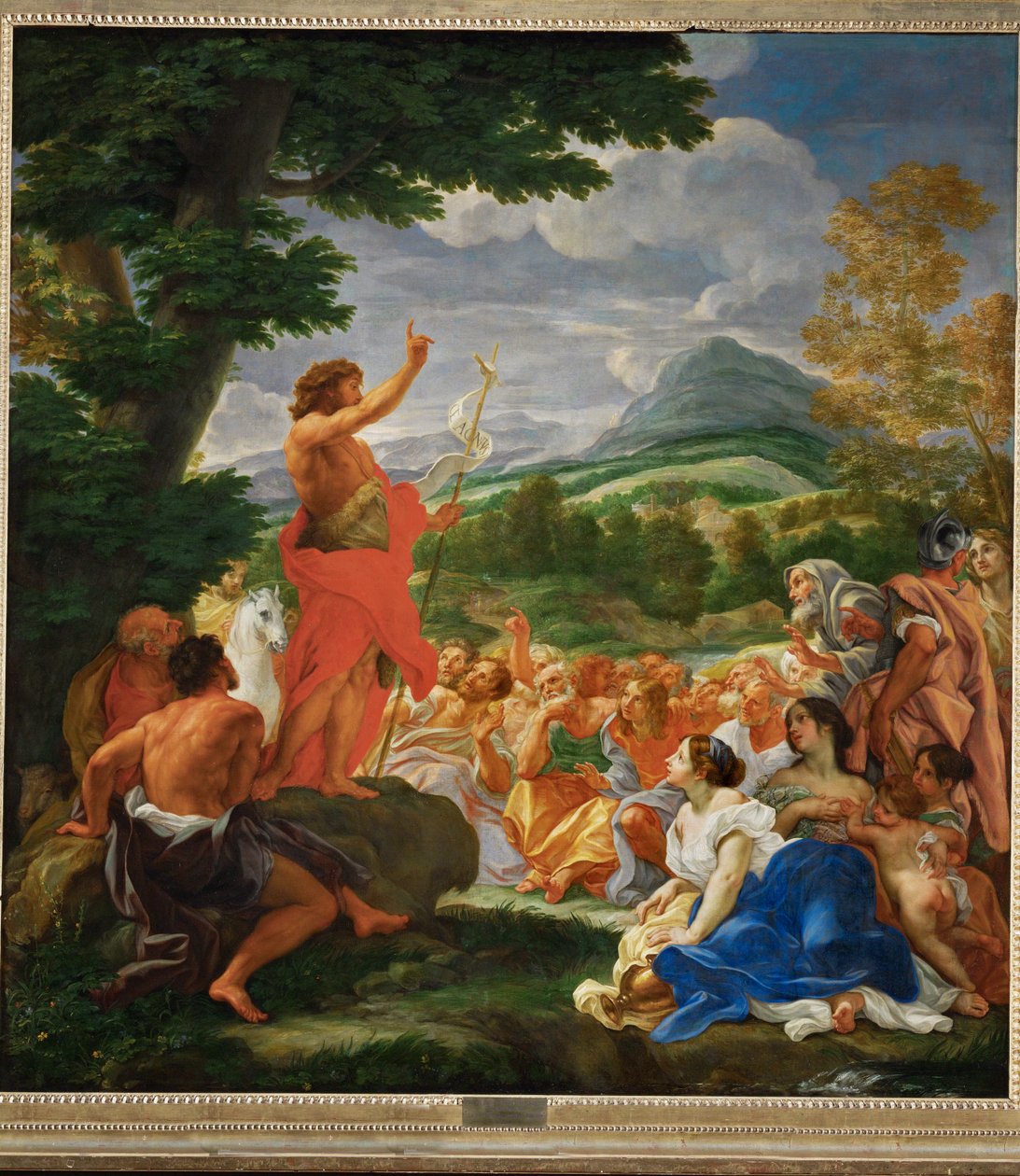 De preek van Johannes de Doper ... door Giovanni Battista (1639-1709) Gaulli