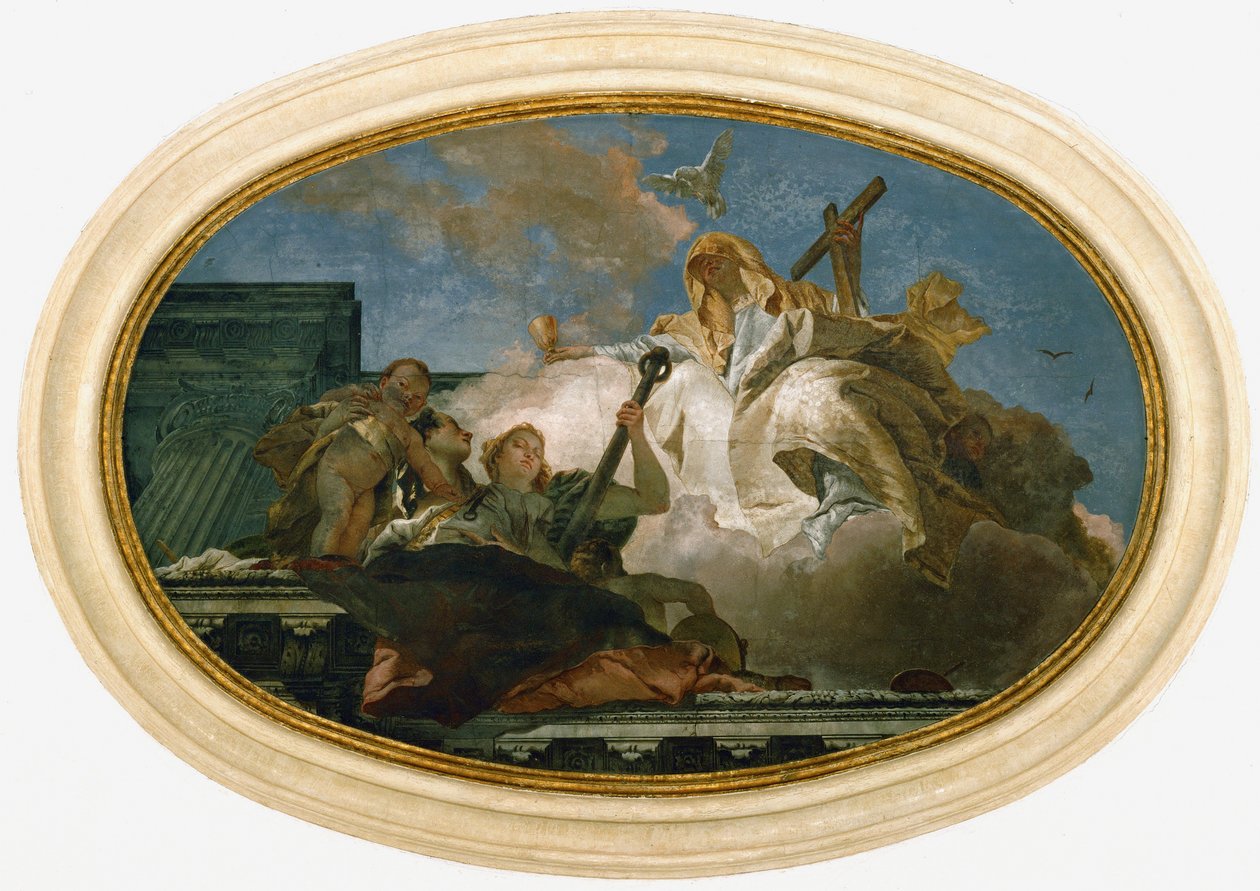 Allegorie op Spes, Fides, Caritas (fresco) ... door Giovanni Battista (1696-1770) Tiepolo
