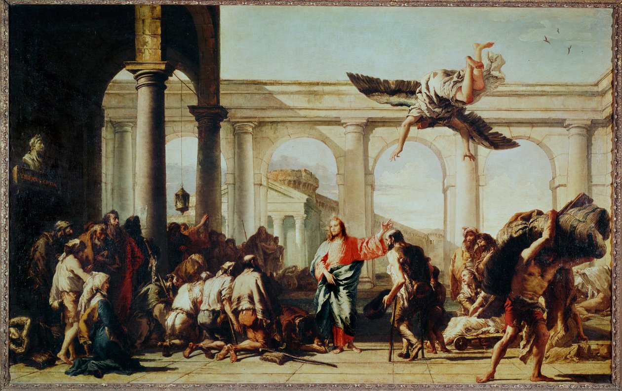 Christus geneest de verlamde ... door Giovanni Battista (1696-1770) Tiepolo