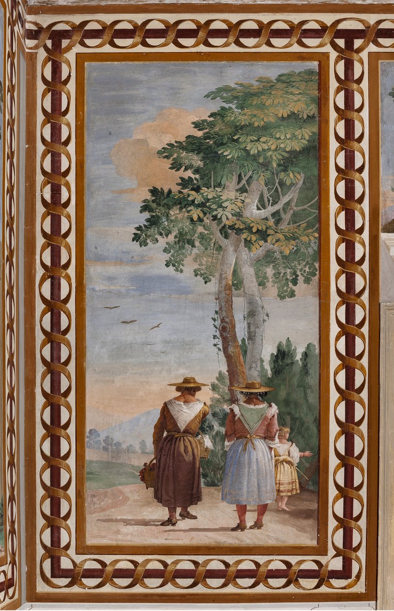 Landschap met boeren door Giovanni Battista Tiepolo