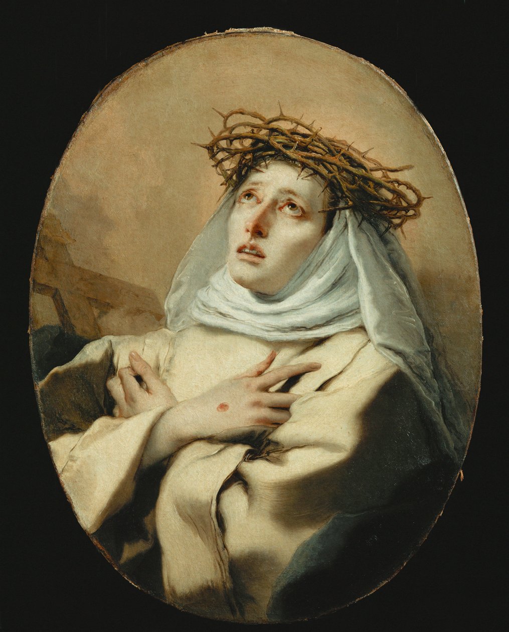 Heilige Catharina van Siena (schilderij op doek) door Giovanni Battista (1696-1770) Tiepolo