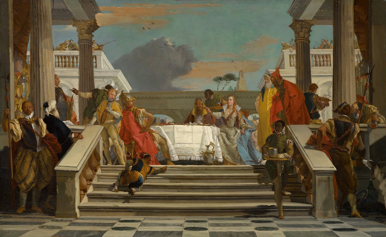 Het Banket van Cleopatra en Antony, circa 1747-1750 door Giovanni Battista Tiepolo