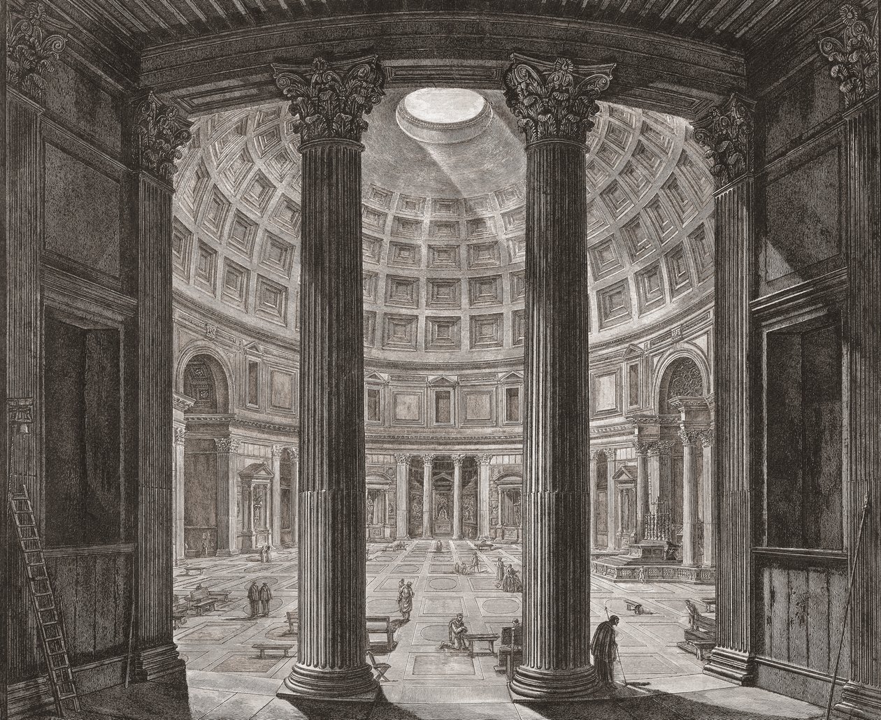 Interieur van het Pantheon, Rome, Italië. Piranesi. door Giovanni Battista (after) Piranesi