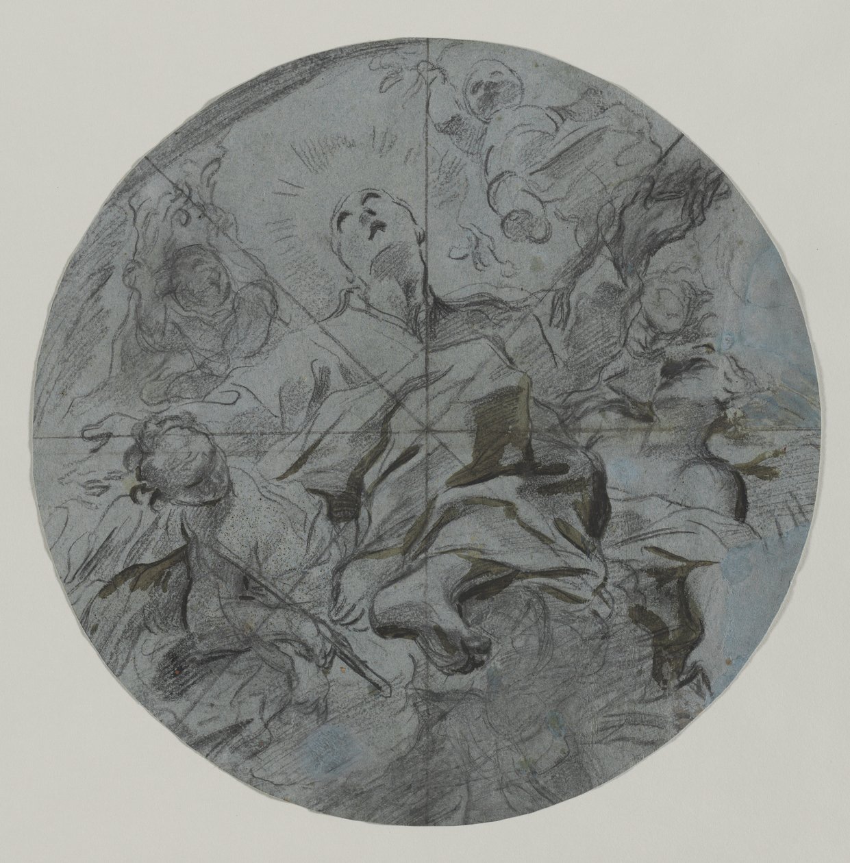 Apotheose van een heilige (recto) door Giovanni Battista Benaschi