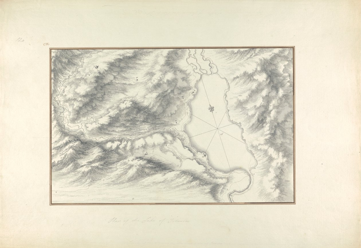 Plan van het Meer van Tiberias door Giovanni Battista Borra