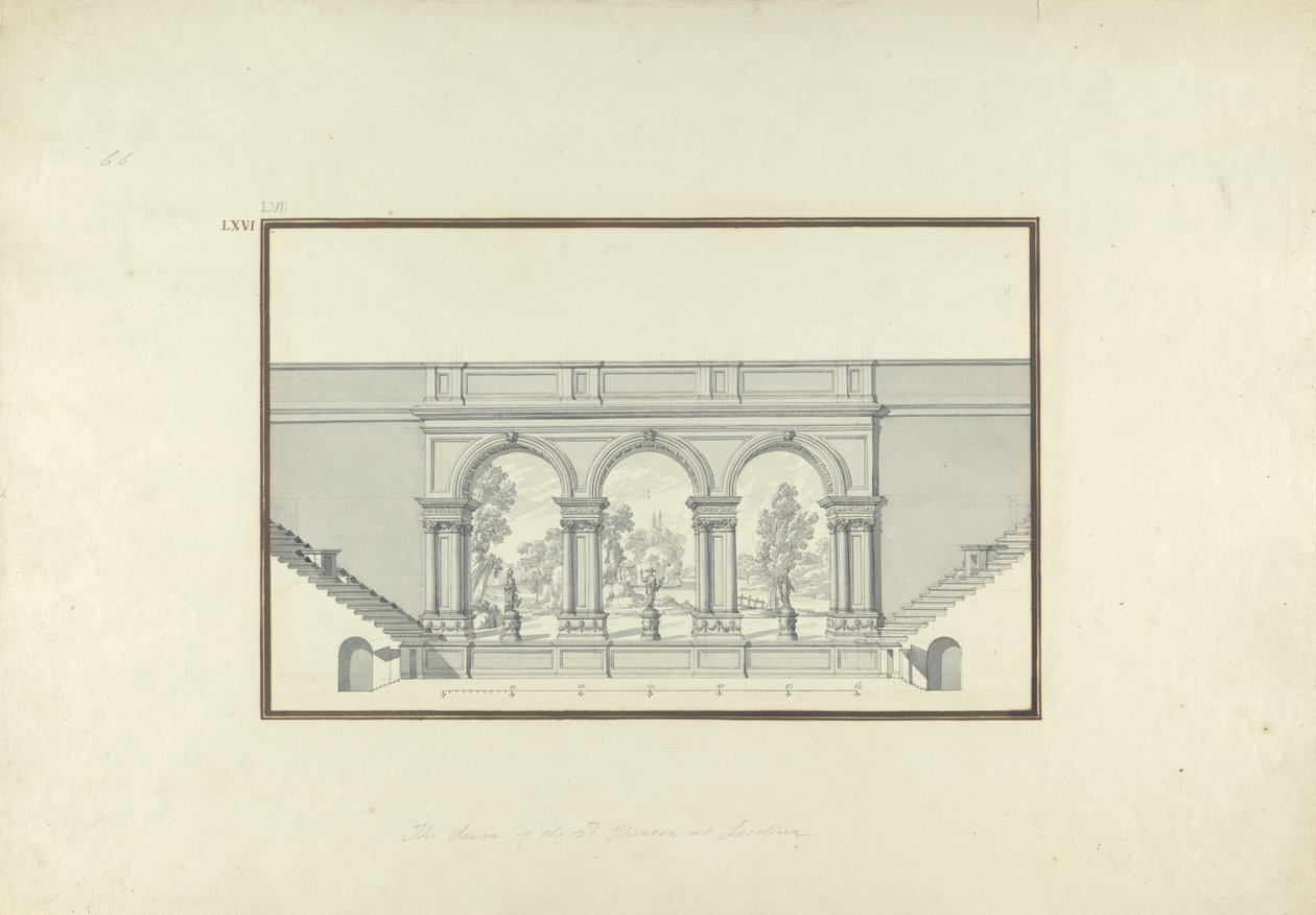 Reconstructie van het Tweede Theater in Laodicea, c.1750 door Giovanni Battista Borra