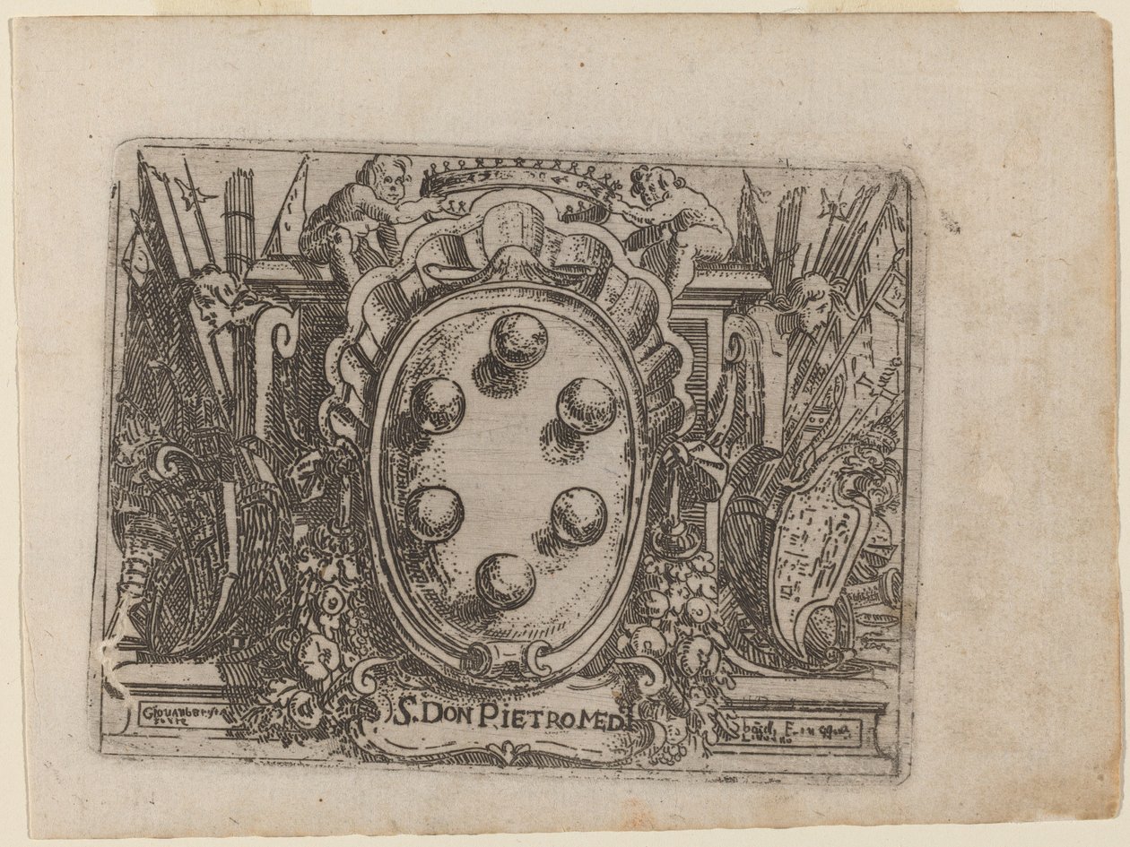 Opdracht aan Don Pietro Medici uit "Bizzarie di varie Figure" door Giovanni Battista Bracelli