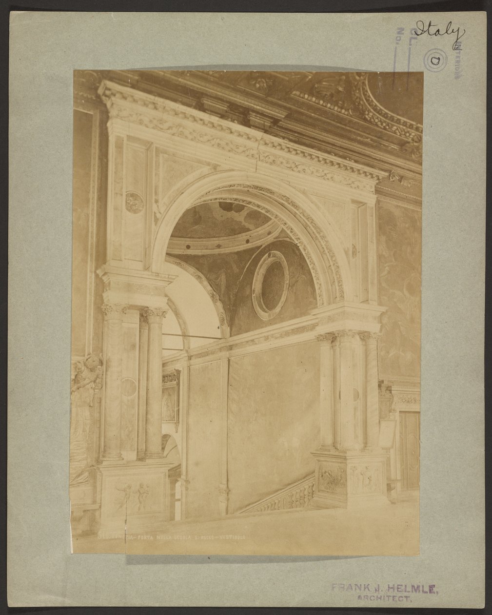 Venetië - Deur In S. Rocco School - Vestibule door Giovanni Battista Brusa