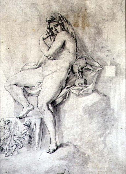 Vrouwelijke personificatie van beeldhouwkunst, c.1770 door Giovanni Battista Cipriani