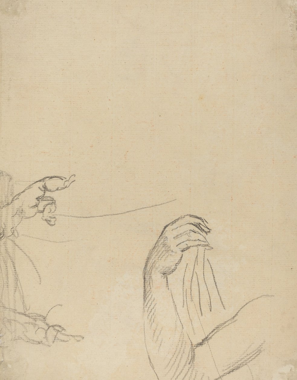Studie van Twee Putti en een Gedrapeerde Arm door Giovanni Battista Cipriani