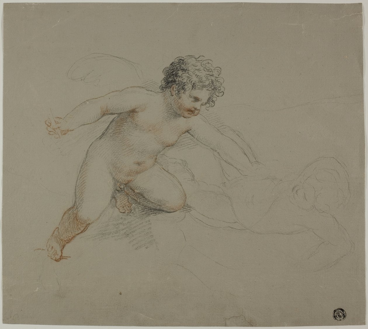 Twee vechtende Putti door Giovanni Battista Cipriani