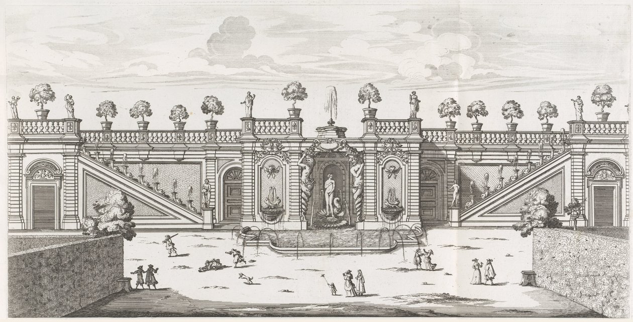 Fontein van Venus in de tuinen van Villa Doria Pamphilj te Rome door Giovanni Battista Falda