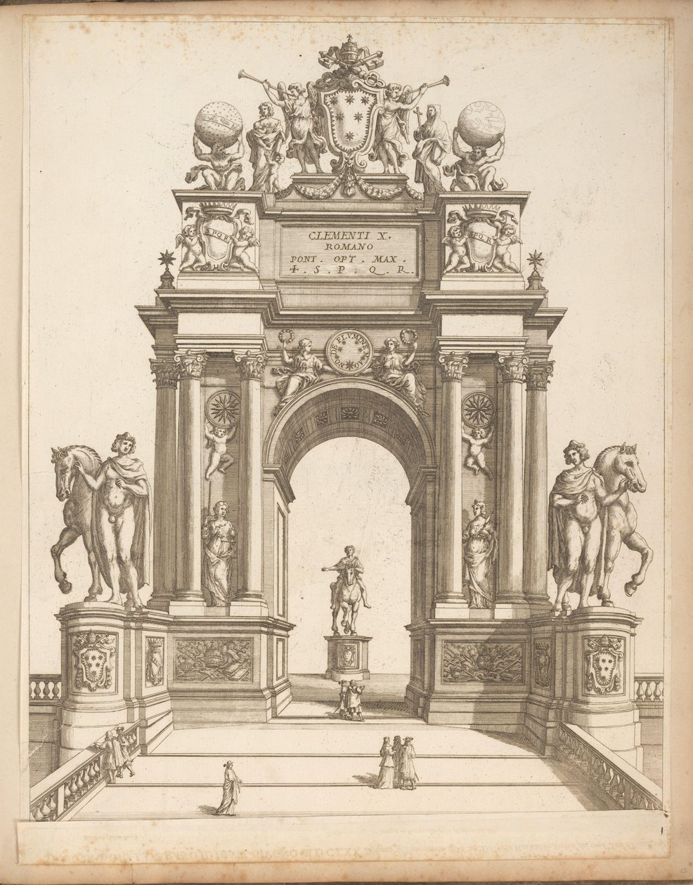 Triomfboog ter ere van paus Clemens X door Giovanni Battista Falda