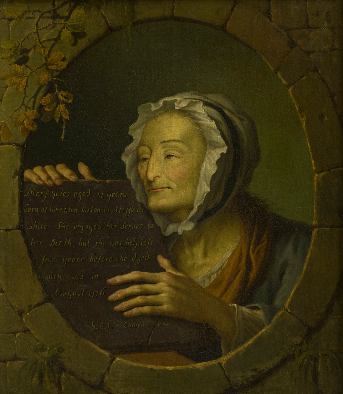 Portret van Mary Yates door Giovanni Battista Innocenzo Colombo
