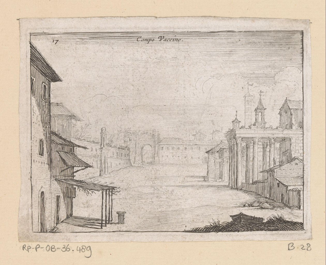 Gezicht op het Forum Romanum te Rome. Gezichten op Rome door Giovanni Battista Mercati