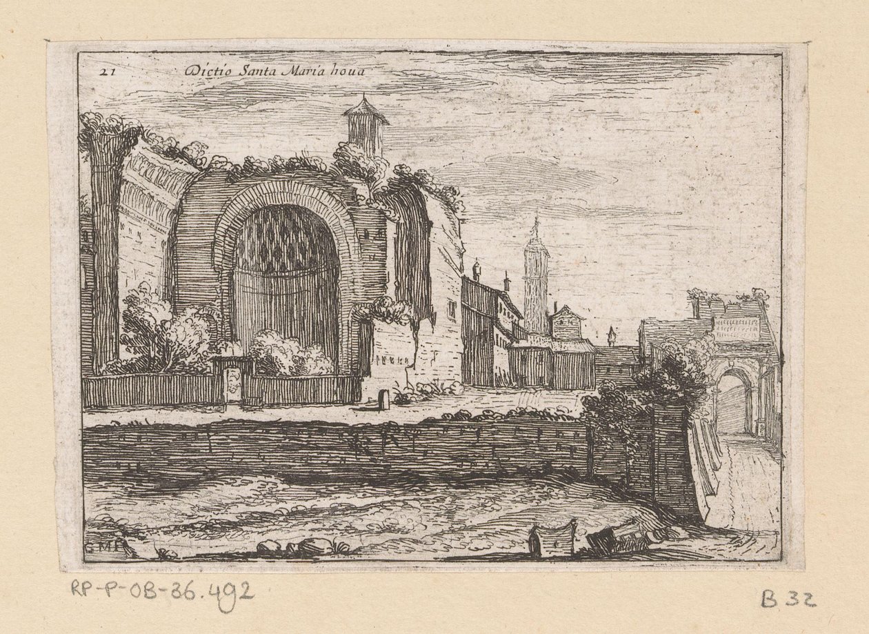 Resten van de Tempel van Venus en Roma te Rome door Giovanni Battista Mercati