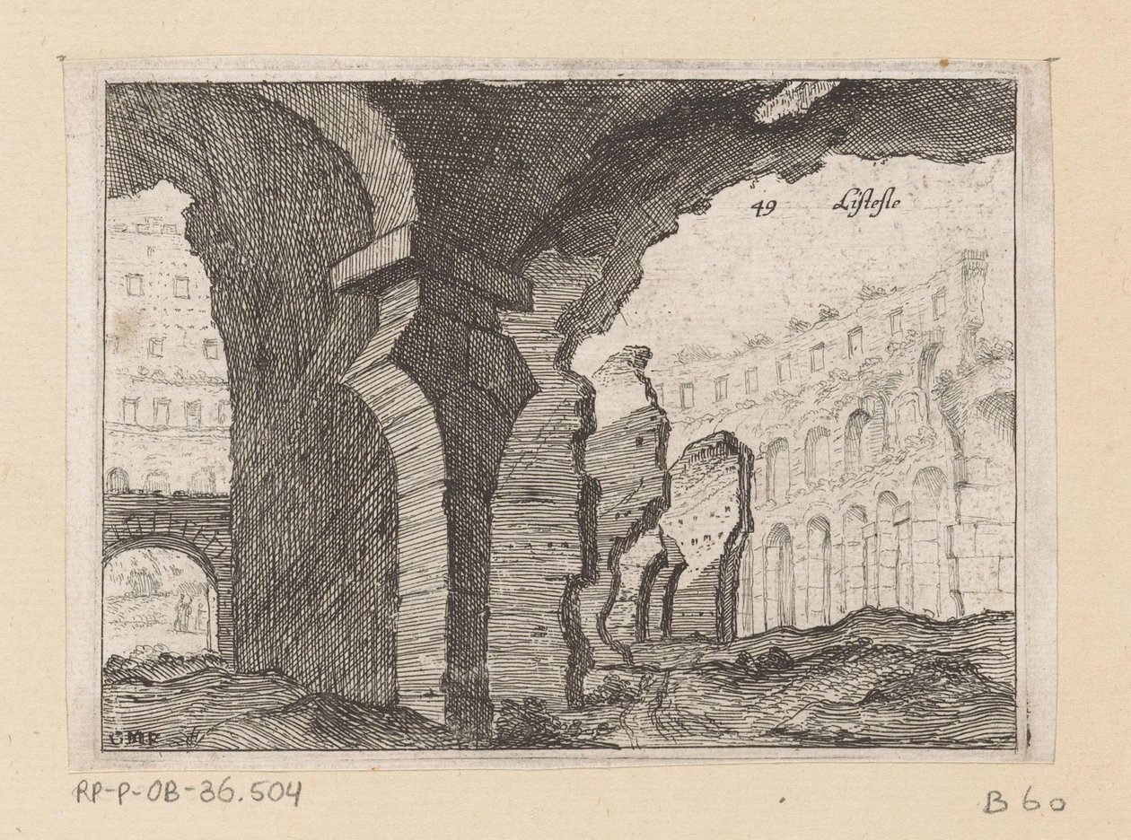 Resten van het Colosseum te Rome door Giovanni Battista Mercati
