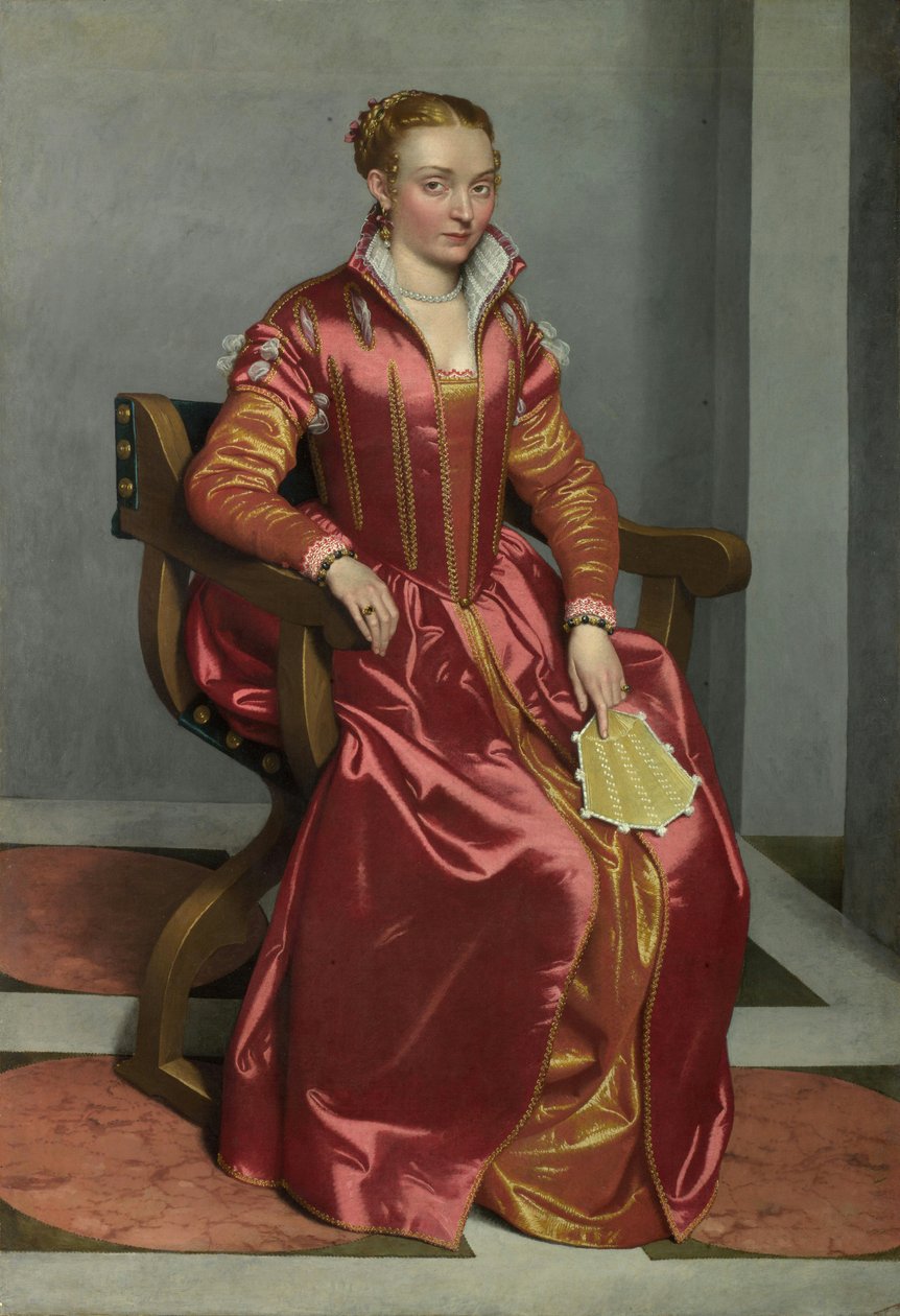 Portret van een dame door Giovanni Battista Moroni